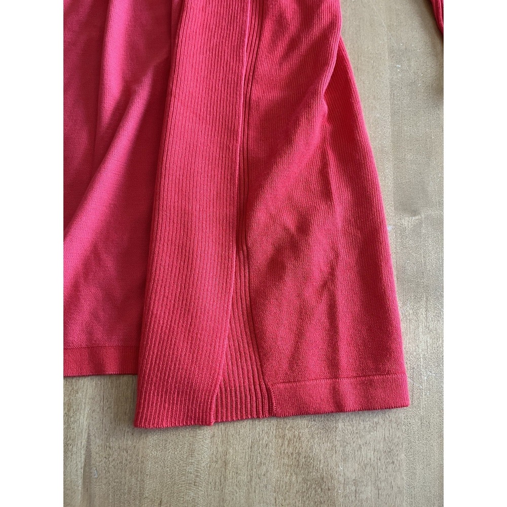Magaschoni Women Cardigan Size XS Red Open Front Tie Sleeve Luxury Knit Sweater - Picture 5 of 13
